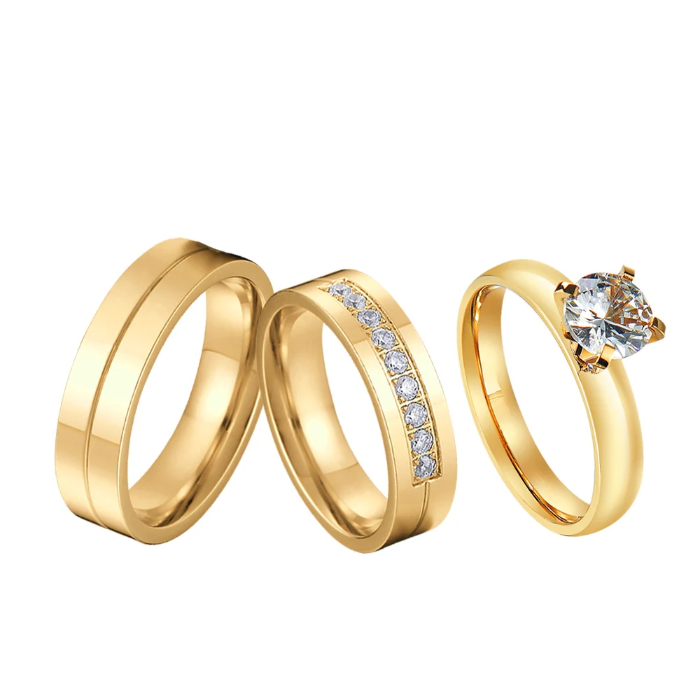 Love Belief Wedding Engagement Rings Sets for Men and Women Ladies Cubic Zirconia 24K Gold Plated Stainless Steel Jewelry
Love Belief Wedding Engagement Rings Sets for Men and Women Ladies Cubic Zirconia 24K Gold Plated Stainless Steel Jewelry