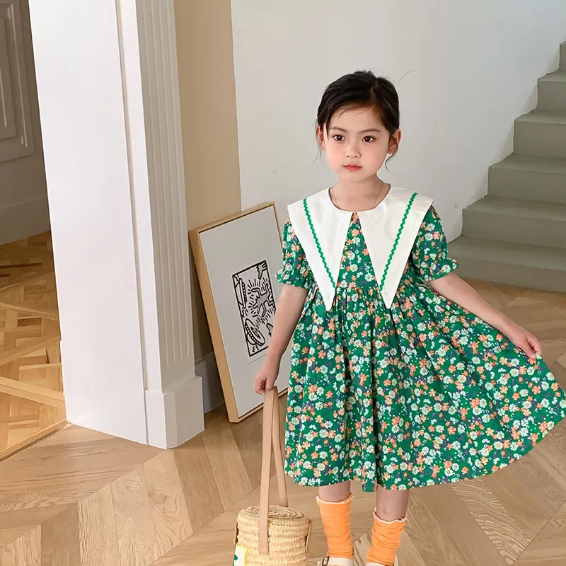 2022 summer new children's wear girls' large lapel floral dress waist skirt 2-111
2022 summer new children's wear girls' large lapel floral dress waist skirt 2-111