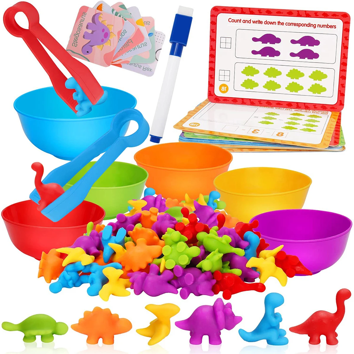 Baby Color Sensory Counting Math Toys Montessori Rainbow Animal Dinosaur Sorting Color Matching Game Early Education Toy for Kid
Baby Color Sensory Counting Math Toys Montessori Rainbow Animal Dinosaur Sorting Color Matching Game Early Education Toy for Kid
