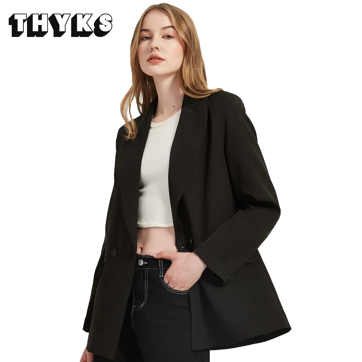 Autumn and Spring Women's Blazer Jacket Casual Solid Double-breasted Suit Office Lady Oversize Coat Elegant Stylish Tops Fashion
Autumn and Spring Women's Blazer Jacket Casual Solid Double-breasted Suit Office Lady Oversize Coat Elegant Stylish Tops Fashion