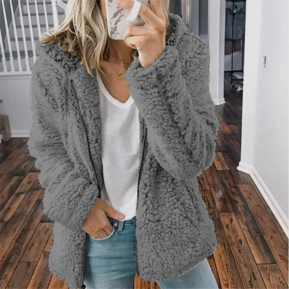 2022 Winter Jacket Women Female Thicken Coat Causal Soft Hooded Fleece Plush Warm Faux Fur Fluffy Zipper Long Sleeve Top
2022 Winter Jacket Women Female Thicken Coat Causal Soft Hooded Fleece Plush Warm Faux Fur Fluffy Zipper Long Sleeve Top