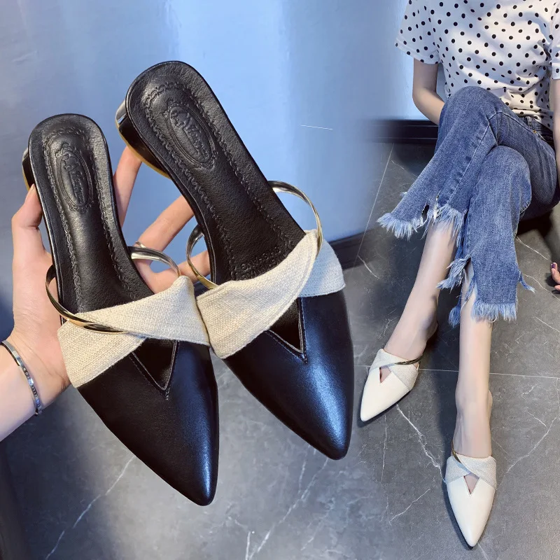 Women Solid Color Pointed Toe Sandals Thick Thin High Heels Knitting Mesh Pu Leather Non-slip Female Casual Slip on Outdoor Shoe
Women Solid Color Pointed Toe Sandals Thick Thin High Heels Knitting Mesh Pu Leather Non-slip Female Casual Slip on Outdoor Shoe