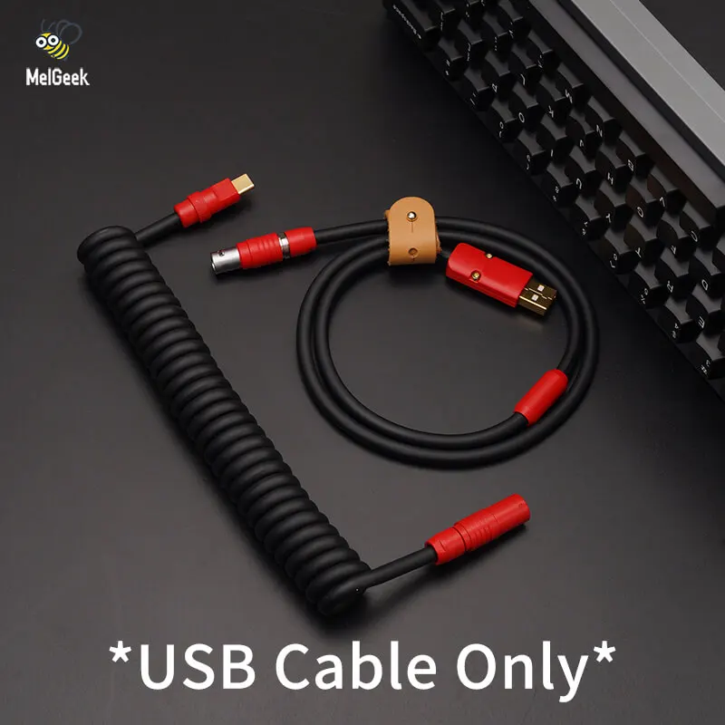 MelGeek Handmade Mechanical Keyboad TPU USB Cable With Coil Red Aviator Customized Keyboard Cable Type C
MelGeek Handmade Mechanical Keyboad TPU USB Cable With Coil Red Aviator Customized Keyboard Cable Type C