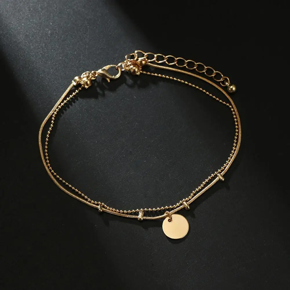 Double Layered Round Pendant Women Anklet Alloy Adjustable Exquisite Chain Anklet Foot Jewelry
Double Layered Round Pendant Women Anklet Alloy Adjustable Exquisite Chain Anklet Foot Jewelry