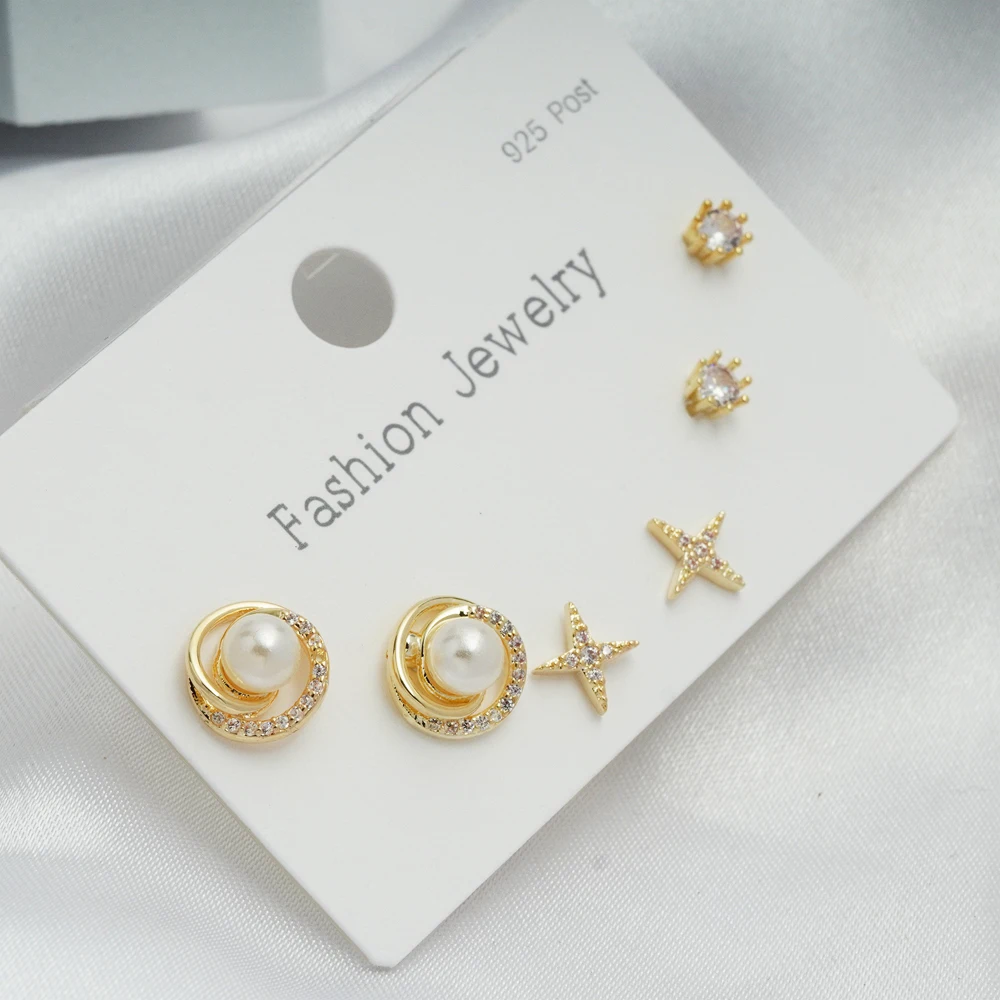 Original Whtie Simulated-Pearl Crystal Round Lovely Gold Stud Jewelry Sets for Women Fashion Korean Earrings Set NEW
Original Whtie Simulated-Pearl Crystal Round Lovely Gold Stud Jewelry Sets for Women Fashion Korean Earrings Set NEW