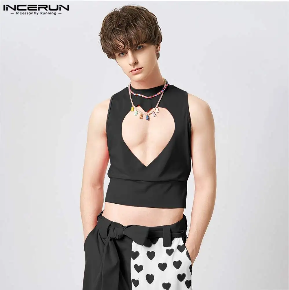 Handsome Well Fitting Tops INCERUN Men's Love Hollow Design T-shirts Casual Fashion Solid Sleeveless Out-cut Heart-shaped Vests
Handsome Well Fitting Tops INCERUN Men's Love Hollow Design T-shirts Casual Fashion Solid Sleeveless Out-cut Heart-shaped Vests