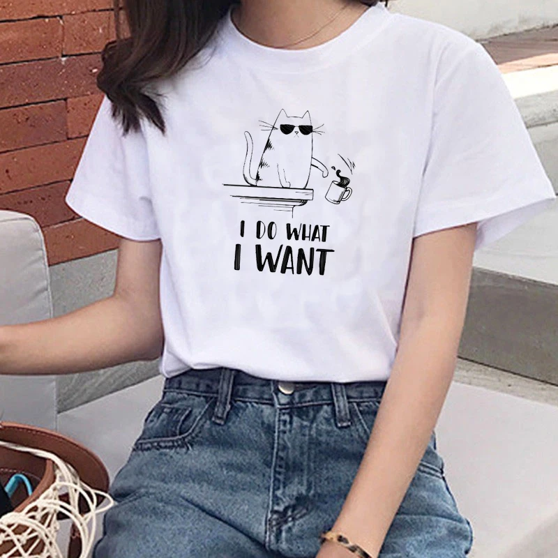 Lady Funny Short Sleeve I Do Want I Wan Cute Cat Print T Tee Casual Womens Tshirt for Female Shirt Clothes Top Graphic T-shirt
Lady Funny Short Sleeve I Do Want I Wan Cute Cat Print T Tee Casual Womens Tshirt for Female Shirt Clothes Top Graphic T-shirt