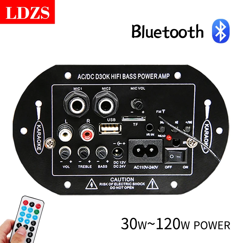 LDZS усилитель звука Bluetooth Board 120W сабвуфер, двойной модуль усилителя микрофона для 4 Ом, 8-12 дюймов, динамик 12/24 В, 110/220 В
LDZS усилитель звука Bluetooth Board 120W сабвуфер, двойной модуль усилителя микрофона для 4 Ом, 8-12 дюймов, динамик 12/24 В, 110/220 В