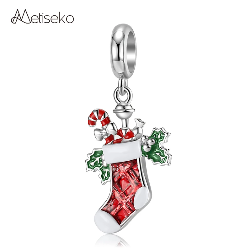 Metiseko 925 Sterling Silver Christmas Sock Pendant Epoxy Process Charm for Original Bracelet Bangle Necklace Women Jewelry DIY
Metiseko 925 Sterling Silver Christmas Sock Pendant Epoxy Process Charm for Original Bracelet Bangle Necklace Women Jewelry DIY