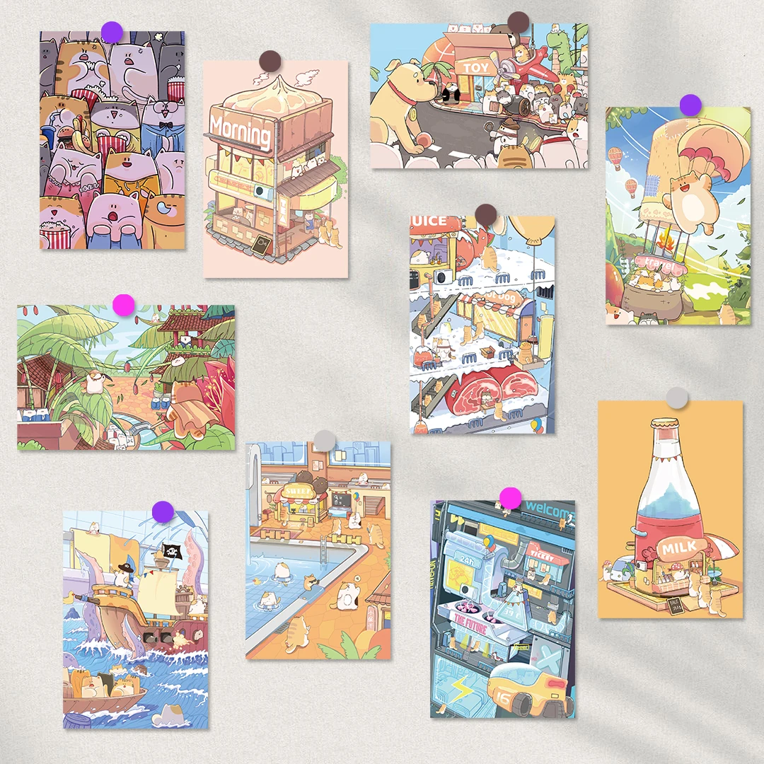 10Pcs The world of the Cat Sticker Harajuku Aesthetic Fashion Style Cafe Wall Picture Kawaii Art for Fridge Gift Phone Decals 
10Pcs The world of the Cat Sticker Harajuku Aesthetic Fashion Style Cafe Wall Picture Kawaii Art for Fridge Gift Phone Decals