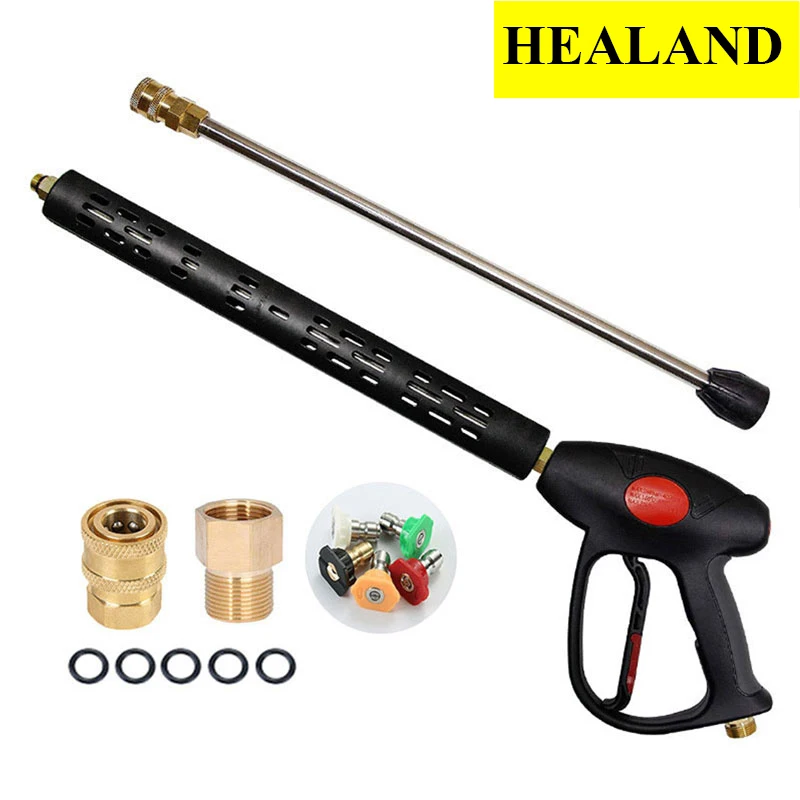 4000 PSI Pressure Washer Gun with Replacement Wand Extension 5 Nozzle Tips M22 Fitting 40 Inch for High Pressure Washer Car Wash
4000 PSI Pressure Washer Gun with Replacement Wand Extension 5 Nozzle Tips M22 Fitting 40 Inch for High Pressure Washer Car Wash