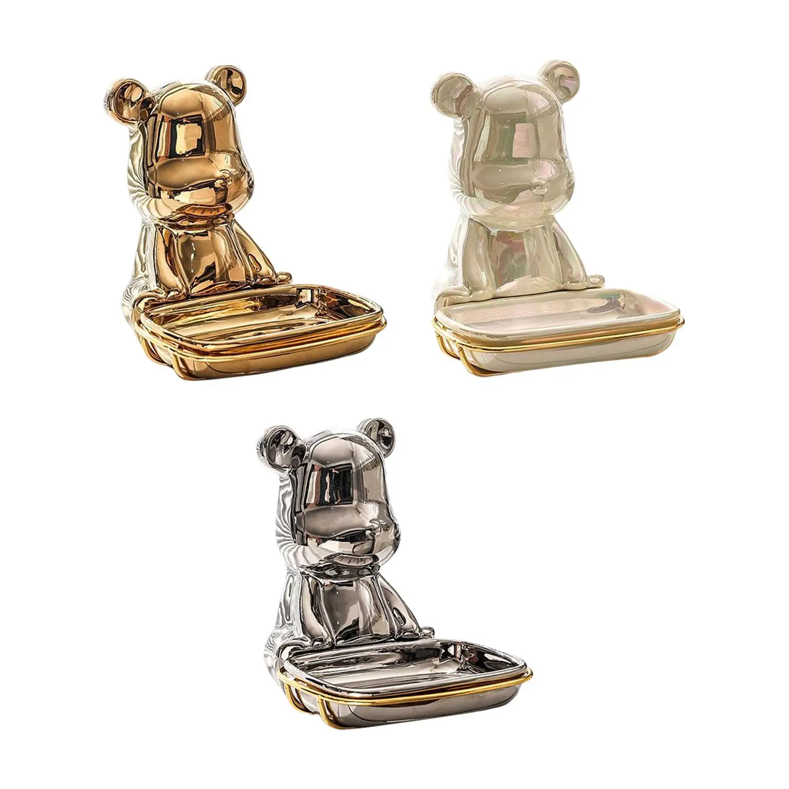 Ceramics Bear Soap Dish Punch Free Soap Bar Tray Soap Bar Holder Self Draining Soap Dish for Kitchen Shower Hotel Bathroom
Ceramics Bear Soap Dish Punch Free Soap Bar Tray Soap Bar Holder Self Draining Soap Dish for Kitchen Shower Hotel Bathroom