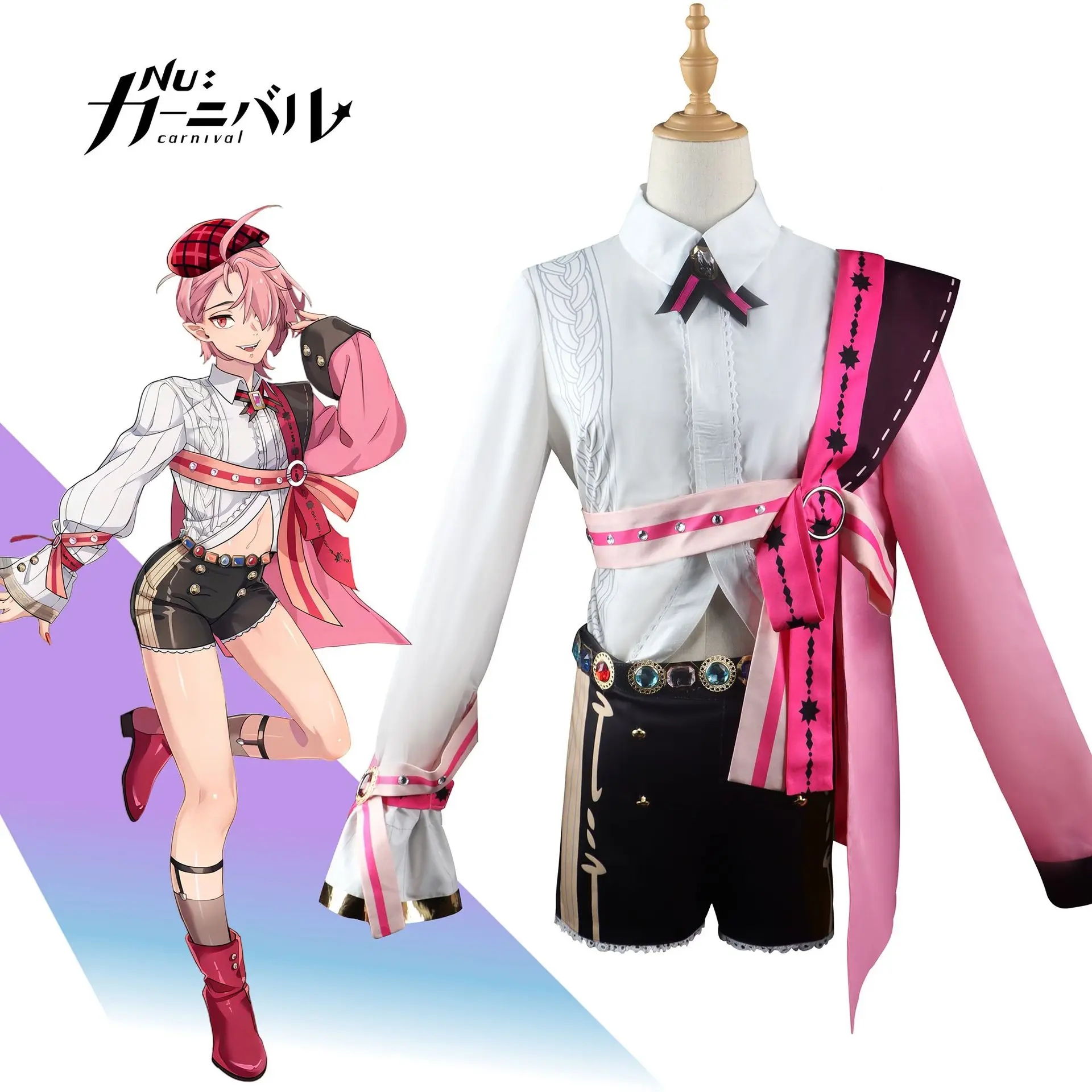 Aster Cosplay Game Nu: Carnival Costume Short Pink Hair Wig Shirt Coat Accessories Outfits for Comic Con Party Carnival
Aster Cosplay Game Nu: Carnival Costume Short Pink Hair Wig Shirt Coat Accessories Outfits for Comic Con Party Carnival