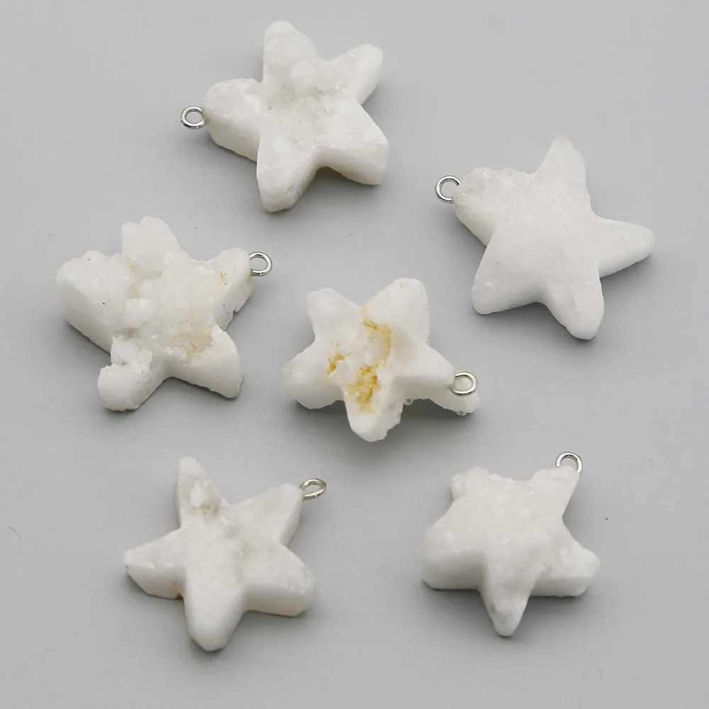 Selling Natural Stone White Crystal Cluster Pentagram Star Pendant Necklace Charms DIY Jewelry Accessories Making Wholesale 8Pcs
Selling Natural Stone White Crystal Cluster Pentagram Star Pendant Necklace Charms DIY Jewelry Accessories Making Wholesale 8Pcs