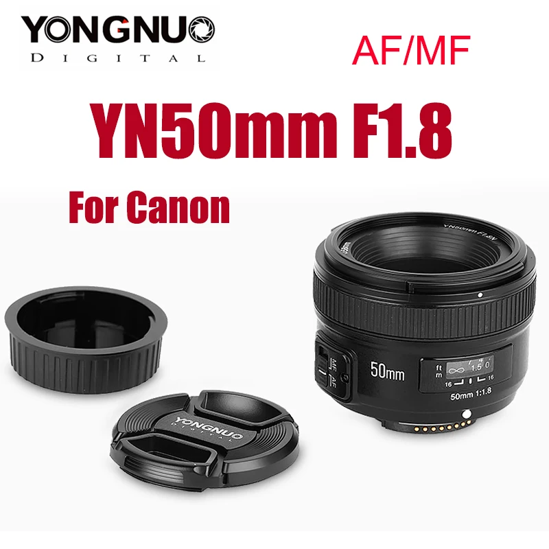 YONGNUO YN50mm F1.8 Camera Lens For Canon Cameras 50mm F1.8C AF MF Full Frame Lens For Canon EF 750D 800D 650D 700D 7D Mark II
YONGNUO YN50mm F1.8 Camera Lens For Canon Cameras 50mm F1.8C AF MF Full Frame Lens For Canon EF 750D 800D 650D 700D 7D Mark II