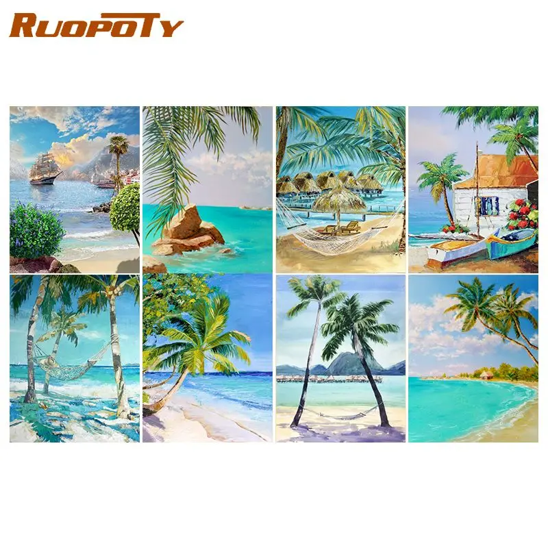 RUOPOTY Oil Paint By Numbers Coconut Tree Acrylic Paints Painting By Number Seaside Scenery Painting Artwork
RUOPOTY Oil Paint By Numbers Coconut Tree Acrylic Paints Painting By Number Seaside Scenery Painting Artwork