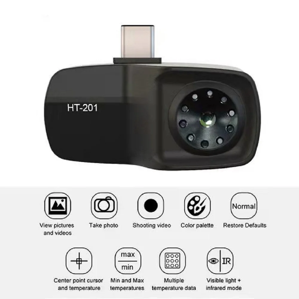 Hti HT-201Portable Mobile Infrared Thermal Imager Camera High Resolution PCB Circuit Detection Video Picture Recording
Hti HT-201Portable Mobile Infrared Thermal Imager Camera High Resolution PCB Circuit Detection Video Picture Recording