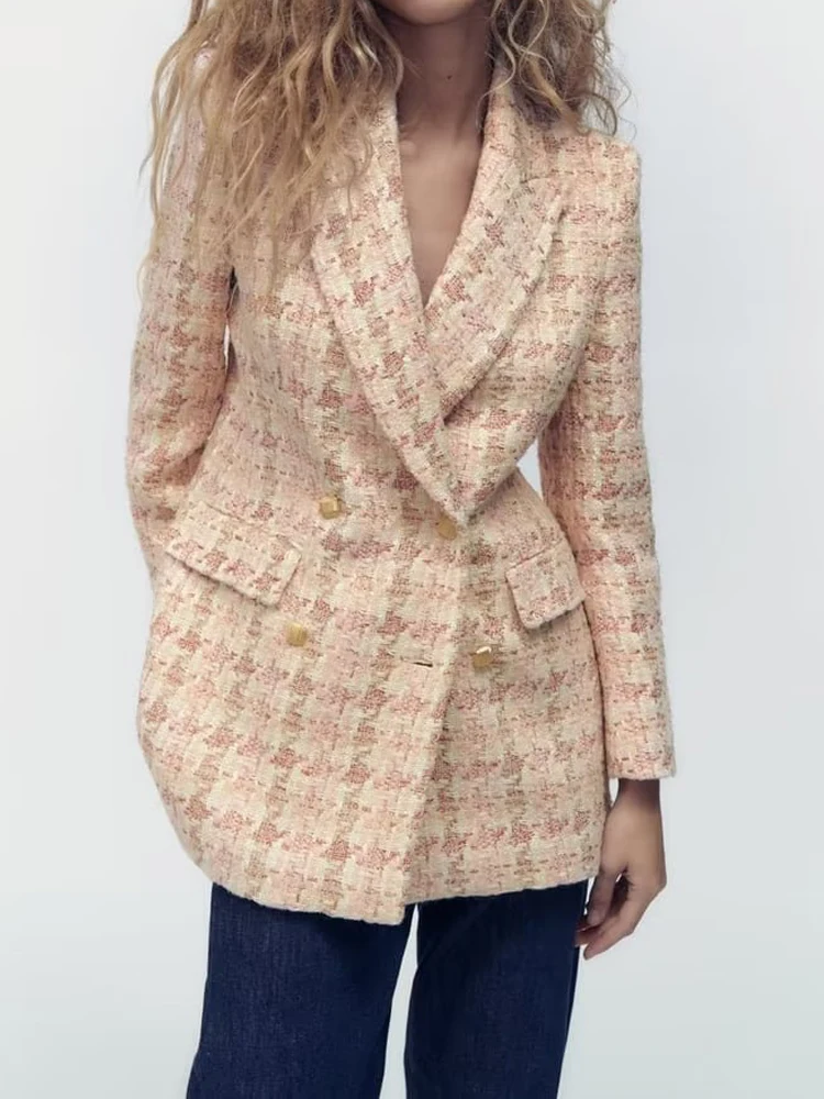 Kumsvag Women Autumn Veins Plaid Blazers Suit Coats 2022 Casual Double Breasted Female Elegant Street OL Blazer Outerwear
Kumsvag Women Autumn Veins Plaid Blazers Suit Coats 2022 Casual Double Breasted Female Elegant Street OL Blazer Outerwear