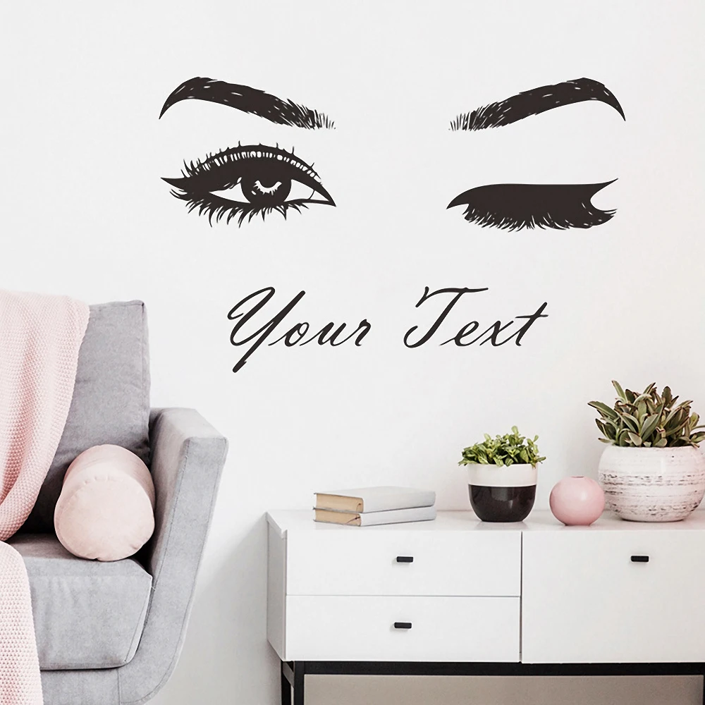 Eyelashes Your Text Letter Wall Sticker Eye Quote Art Decals Mural Room Living Room Home Decoration Beauty Salon Wallpaper
Eyelashes Your Text Letter Wall Sticker Eye Quote Art Decals Mural Room Living Room Home Decoration Beauty Salon Wallpaper