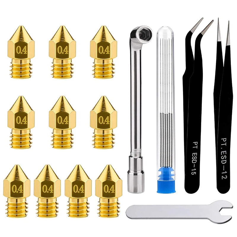 3D Printer Nozzle Cleaning Kit, Printer Squeeze Nozzle, Suitable For MK8, Nozzle Cleaning Needle, Tweezers, Wrench
3D Printer Nozzle Cleaning Kit, Printer Squeeze Nozzle, Suitable For MK8, Nozzle Cleaning Needle, Tweezers, Wrench