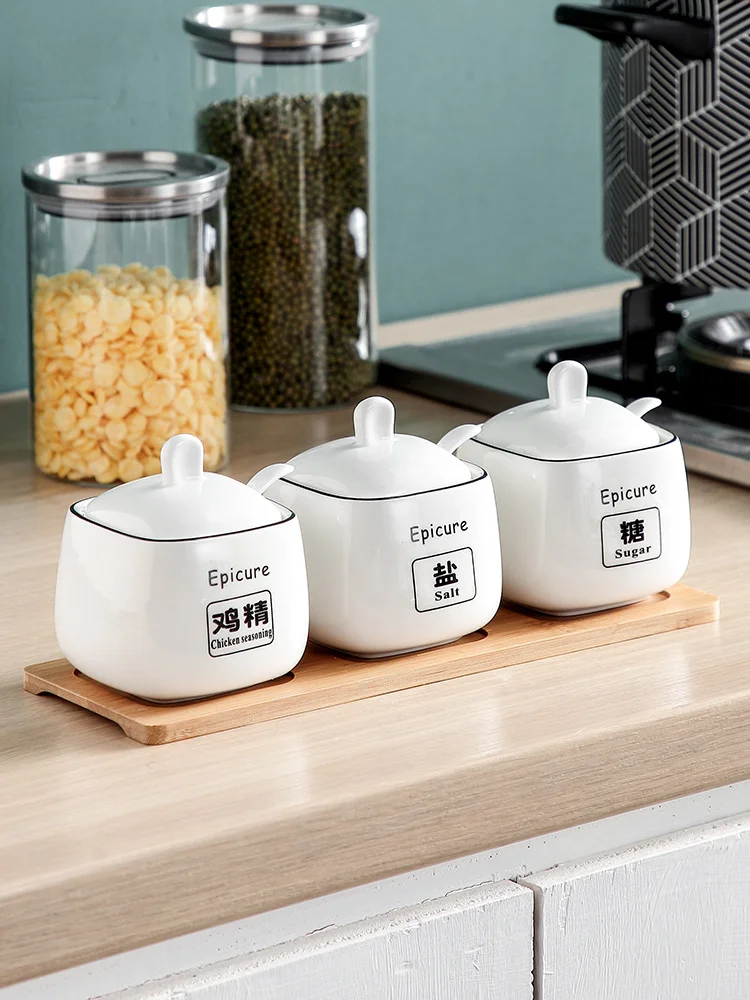 Household White Ceramic Seasoning Jar Combination Set Condiment Dispenser Kitchen Spice Box Salt Jar
Household White Ceramic Seasoning Jar Combination Set Condiment Dispenser Kitchen Spice Box Salt Jar