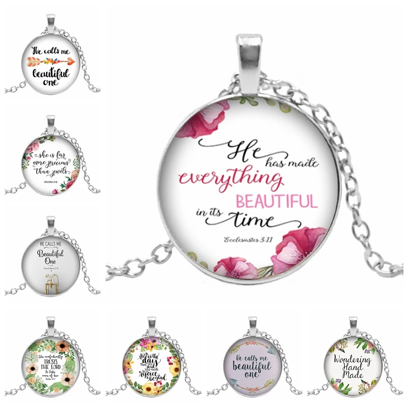 Hot! New Handmade He Calls Me Beautiful One Bible Verse Pendant Glass Cabochon Letter Patterns Glass Dome Necklace Jewelry
Hot! New Handmade He Calls Me Beautiful One Bible Verse Pendant Glass Cabochon Letter Patterns Glass Dome Necklace Jewelry