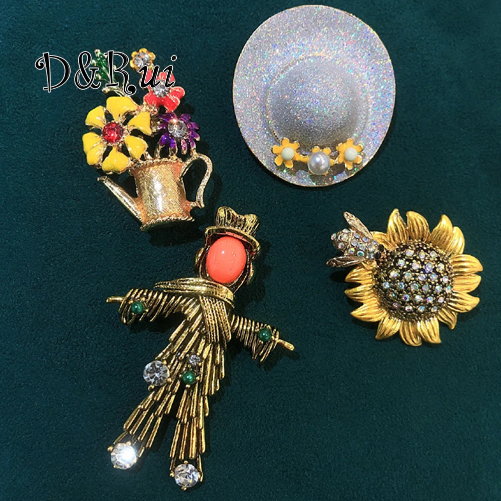 Scarecrow Small Yellow Flower Straw Hat Small Flowers Kettle Bee On Sunflower Mule Pull Cart Pearl Giraffe Brooches Pins Gift
Scarecrow Small Yellow Flower Straw Hat Small Flowers Kettle Bee On Sunflower Mule Pull Cart Pearl Giraffe Brooches Pins Gift