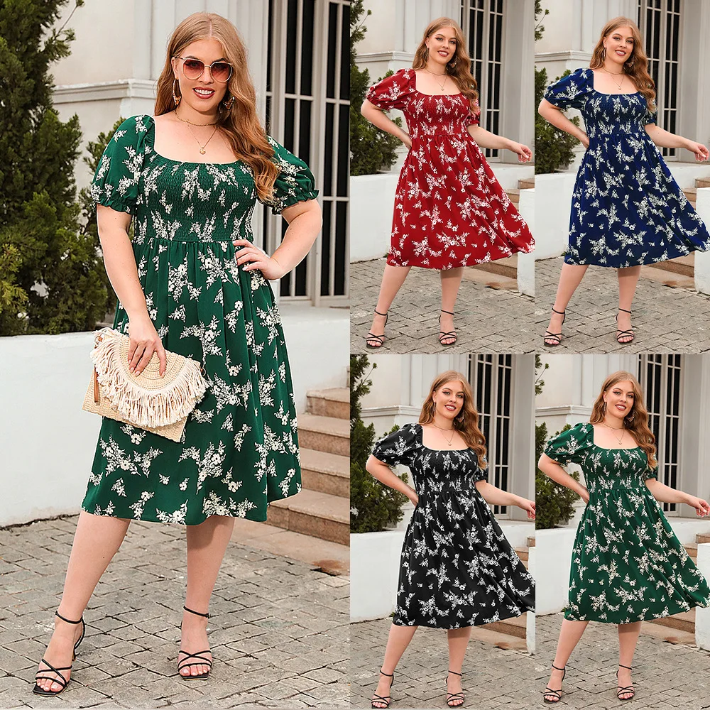 Bohemian French Elegant Midi Dress Women's Floral Short Sleeve Folds Loose Leisure Holiday Oversized Dresses For Women Green Red
Bohemian French Elegant Midi Dress Women's Floral Short Sleeve Folds Loose Leisure Holiday Oversized Dresses For Women Green Red
