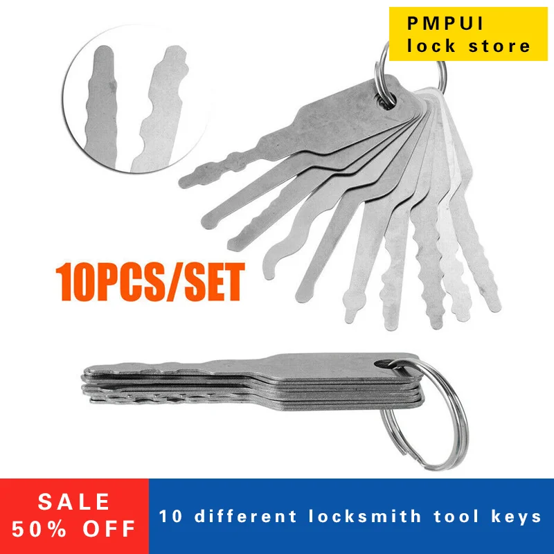 10 in 1 Locksmith Tool Lock Double Sided Key Set For Bull Head Lock For S Slot Lock For Slot Lock Universal Car Tools
10 in 1 Locksmith Tool Lock Double Sided Key Set For Bull Head Lock For S Slot Lock For Slot Lock Universal Car Tools
