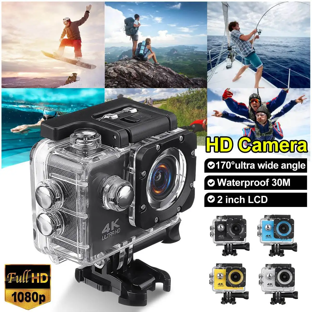 SJ9000 Waterproof Mini Action Camera 4K/30fps 2.0-Inch Screen Full HD Helmet Mini Sport Camera Video Underwater Go Camera Pro
SJ9000 Waterproof Mini Action Camera 4K/30fps 2.0-Inch Screen Full HD Helmet Mini Sport Camera Video Underwater Go Camera Pro