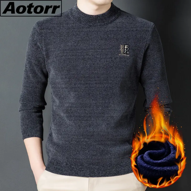 Autumn Winter Velvet Chenille Sweater Men Padded Thickening Warm Trendy Pullovers Fashion Mens Round Neck Embroidered Base Shirt
Autumn Winter Velvet Chenille Sweater Men Padded Thickening Warm Trendy Pullovers Fashion Mens Round Neck Embroidered Base Shirt