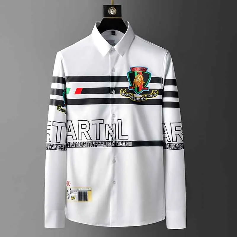 Light Luxury Spring Fashion Goods Bull Print Hot Drilling White Shirt Men's Long-sleeve Korean Slim Shirt Men's Handsome Shirts
Light Luxury Spring Fashion Goods Bull Print Hot Drilling White Shirt Men's Long-sleeve Korean Slim Shirt Men's Handsome Shirts
