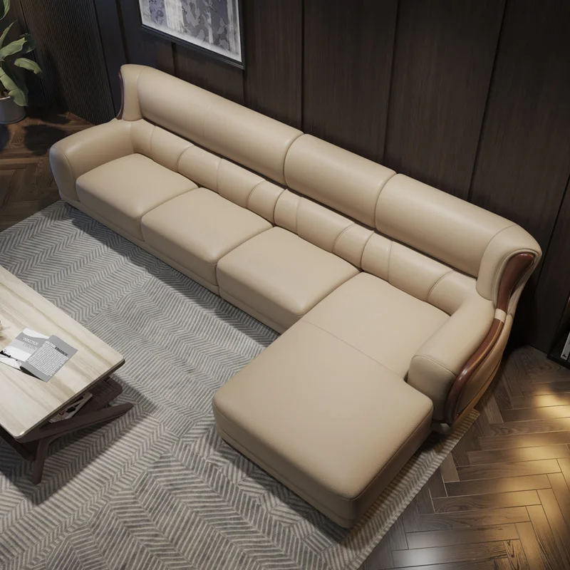 Simple and modern leather sofa head layer cowhide Nordic size apartment living room corner leather art sofa furniture
Simple and modern leather sofa head layer cowhide Nordic size apartment living room corner leather art sofa furniture