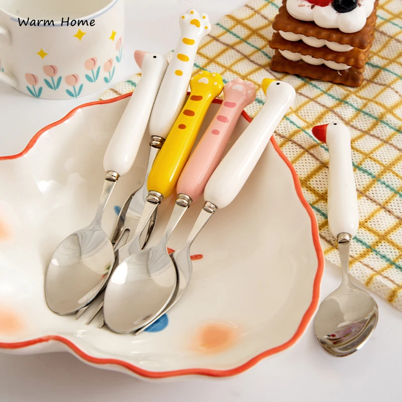 Kawaii Duck Spoon and Fork Set for Kids School Cute Portable Cutlery Travel Stainless Steel Tableware Kitchen Utensil Dinner Set
Kawaii Duck Spoon and Fork Set for Kids School Cute Portable Cutlery Travel Stainless Steel Tableware Kitchen Utensil Dinner Set