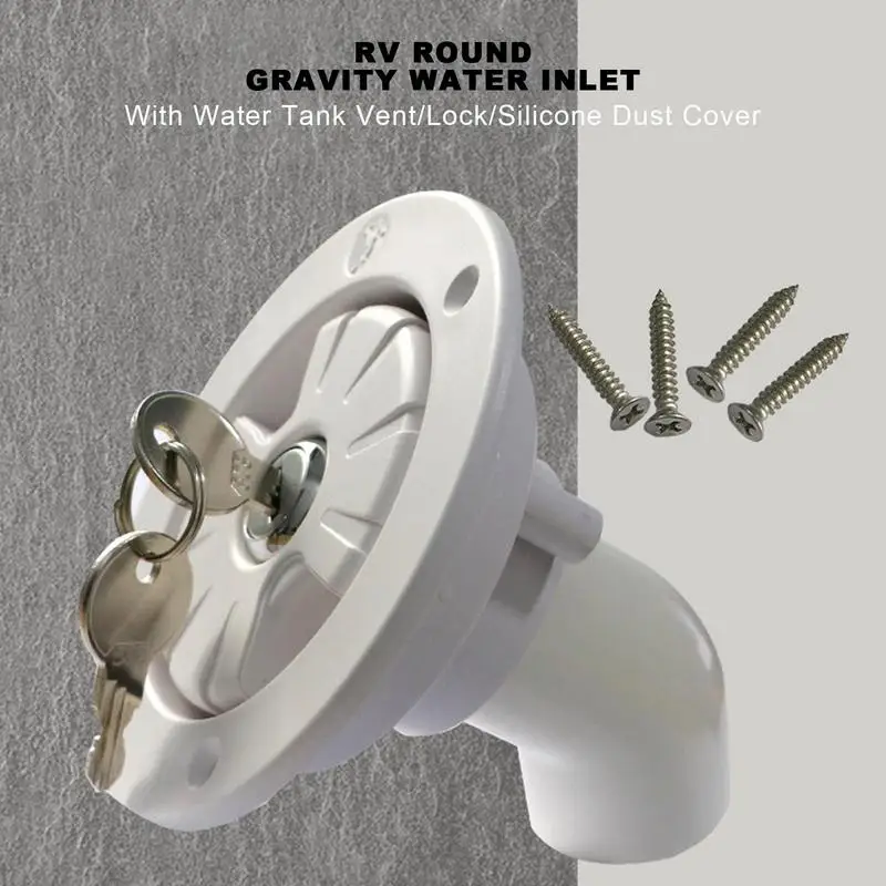 

RV Gravity Water Inlet Fresh Water Filler Spout Leakproof Filler Cap Gravity Inlet Lockable Water Filler Cap RVs Accessories