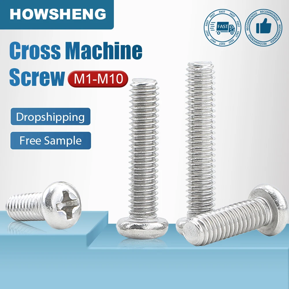 HOWSHENG 10-100pcs Cross Recessed Round Head Screws M1.2 M1.4 M1.6 M2 M2.5 M3 M4 M5 M6 M8 Stainless Steel Phillips Machine Screw
HOWSHENG 10-100pcs Cross Recessed Round Head Screws M1.2 M1.4 M1.6 M2 M2.5 M3 M4 M5 M6 M8 Stainless Steel Phillips Machine Screw