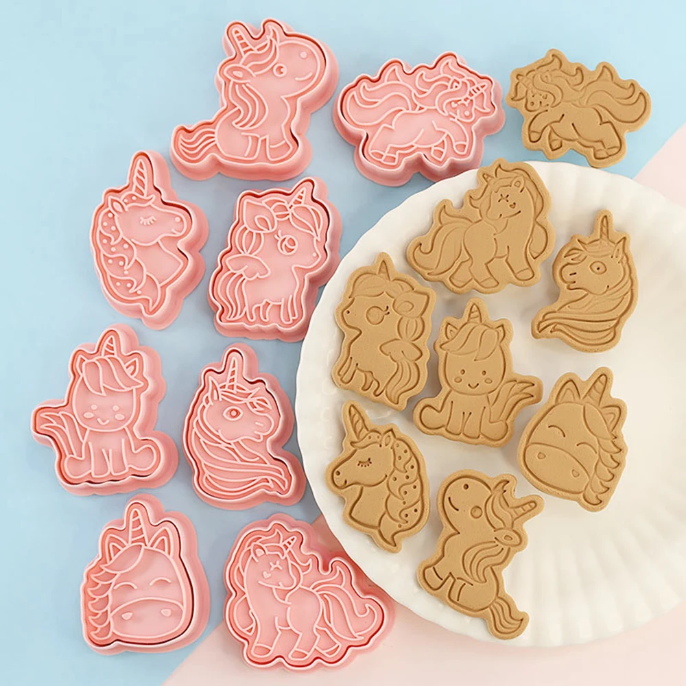 8Pcs/set Unicorn Cookie Moulds Plastic 3D Cartoon Pressable Biscuit Mold Cookie Kitchen Baking Pastry Bakeware Cookies Tool
8Pcs/set Unicorn Cookie Moulds Plastic 3D Cartoon Pressable Biscuit Mold Cookie Kitchen Baking Pastry Bakeware Cookies Tool