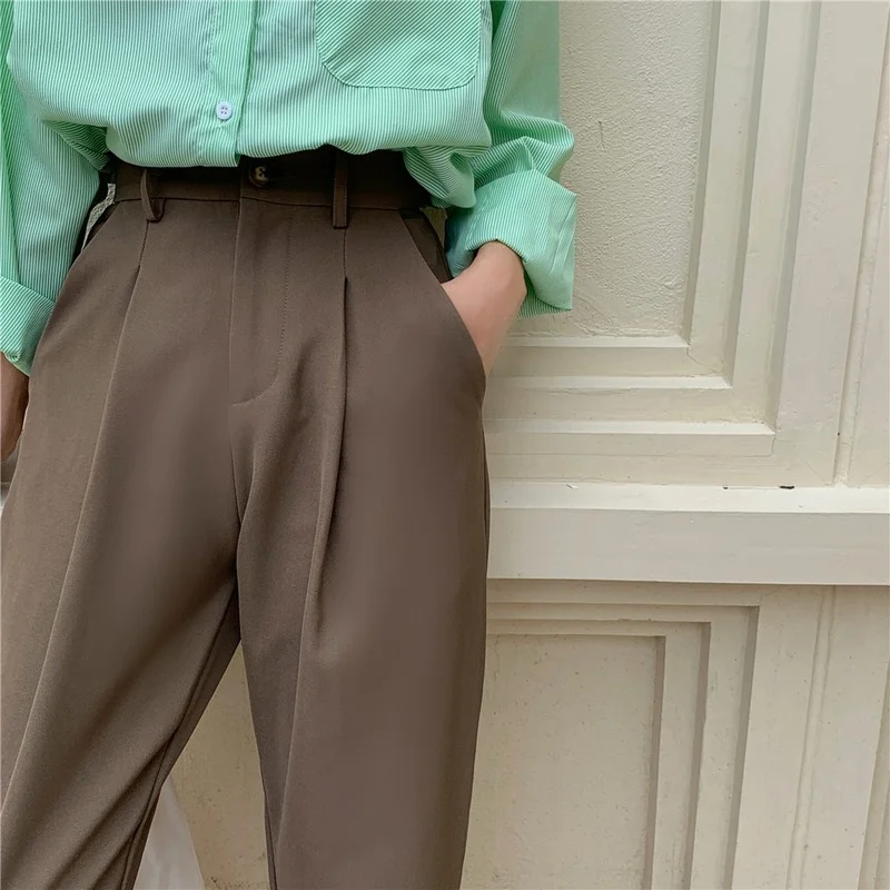 2021 New Autumn OL Solid Fashion Loose Women Trousers Elegant Formal High Waist Harem Straight Pant Women Bottom Female Clothing
2021 New Autumn OL Solid Fashion Loose Women Trousers Elegant Formal High Waist Harem Straight Pant Women Bottom Female Clothing