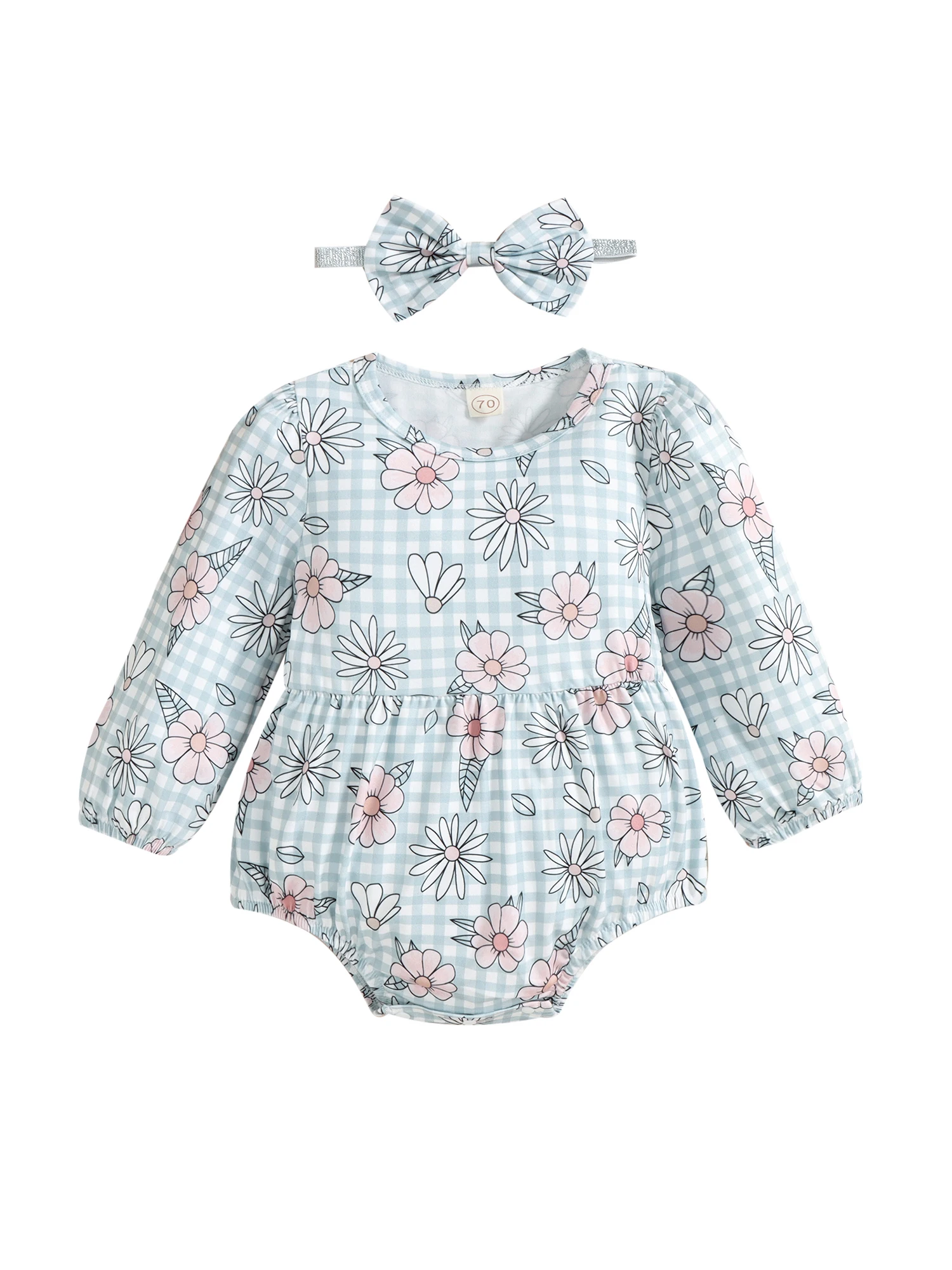 Children Baby Girls Lovely Romper Spring Autumn Long Sleeve Plaid Floral Bodysuit Bow Headband Set
Children Baby Girls Lovely Romper Spring Autumn Long Sleeve Plaid Floral Bodysuit Bow Headband Set