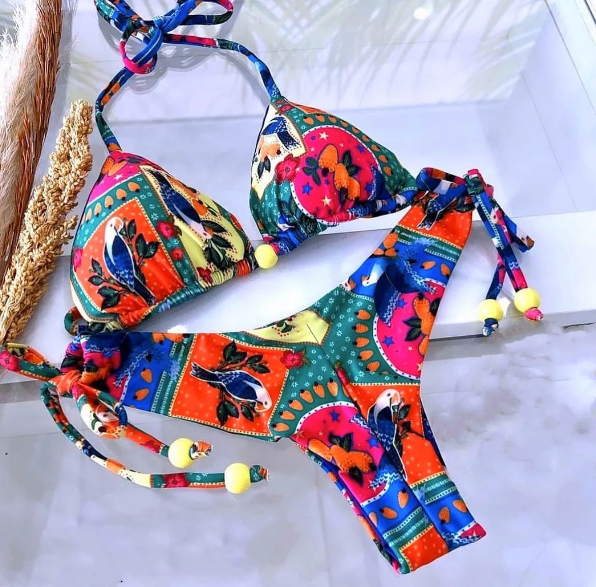 Sexy Bikini Set Women High Waist Beach Swimsuit Holiday Bathing Suit Summer New Digital Print Lace-up Swimwear Two Piece Bikinis
Sexy Bikini Set Women High Waist Beach Swimsuit Holiday Bathing Suit Summer New Digital Print Lace-up Swimwear Two Piece Bikinis