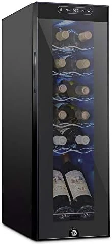 12 Bottle Compressor Wine Cooler Refrigerator w/Lock - Large Freestanding Wine Cellar For Red, White, Champagne or Sparkling Win
12 Bottle Compressor Wine Cooler Refrigerator w/Lock - Large Freestanding Wine Cellar For Red, White, Champagne or Sparkling Win
