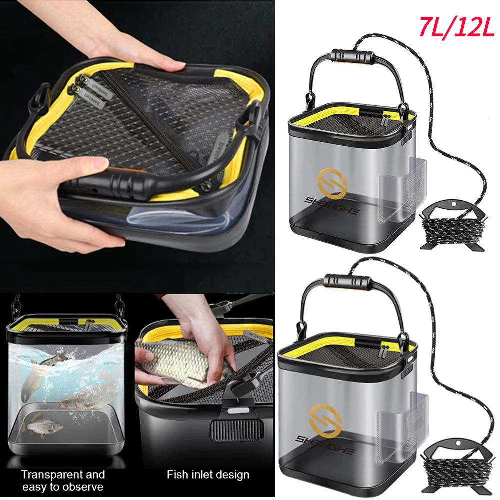 Multifunctional Live Fish Bucket Foldable Fishing Box Fish Water Container Pan Basin Fisherman 7L/12L Fishing Storage Bucket
Multifunctional Live Fish Bucket Foldable Fishing Box Fish Water Container Pan Basin Fisherman 7L/12L Fishing Storage Bucket