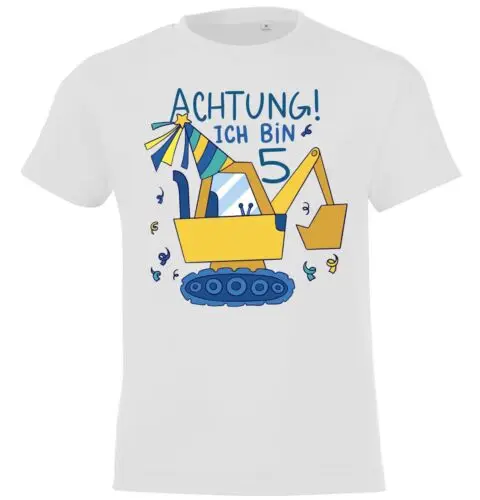 Молодежный дизайн Детская футболка Achtung 5 Jahre Alt логотип печать geburtdeer Bday Fun