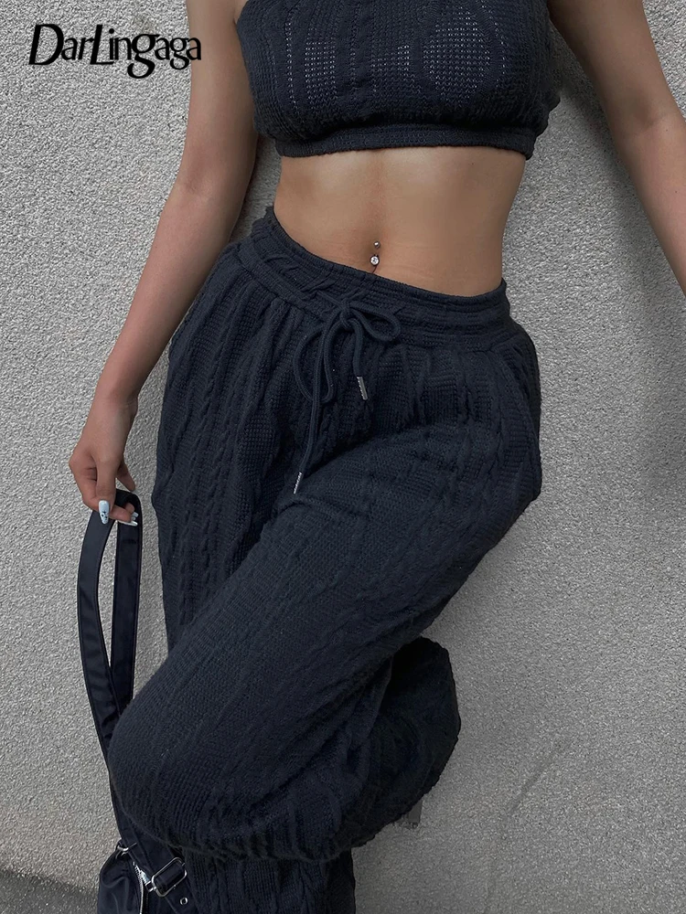 Darlingaga Fashion Knitted Black Elastic High Waist Women's Pants Autumn Sweatpants Twisted Harajuku Wide Leg Trousers Elegant
Darlingaga Fashion Knitted Black Elastic High Waist Women's Pants Autumn Sweatpants Twisted Harajuku Wide Leg Trousers Elegant