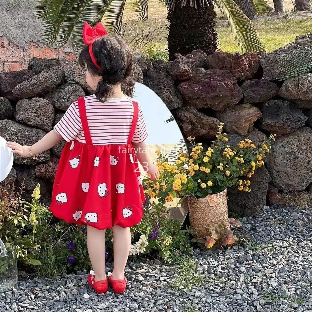 Новое аниме платье Hello Kitty для девочек, Детский комплект, милая мультяшная Полосатая юбка-фонарик из двух частей, Милая юбка с цветами для девочек
Новое аниме платье Hello Kitty для девочек, Детский комплект, милая мультяшная Полосатая юбка-фонарик из двух частей, Милая юбка с цветами для девочек
