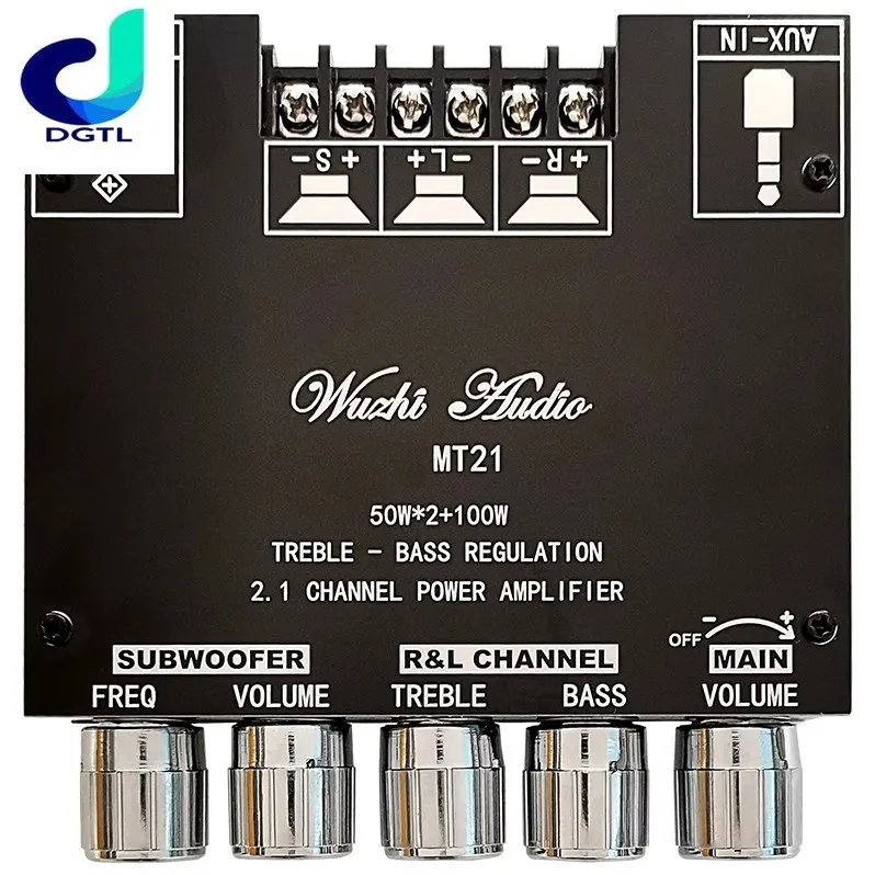 MT21 Bluetooth 5.0 Subwoofer Amplifier Board 50WX2+100W 2.1 Channel Power Audio Stereo Amplifier Tone Board Bass AMP AUX 12V 24V
MT21 Bluetooth 5.0 Subwoofer Amplifier Board 50WX2+100W 2.1 Channel Power Audio Stereo Amplifier Tone Board Bass AMP AUX 12V 24V
