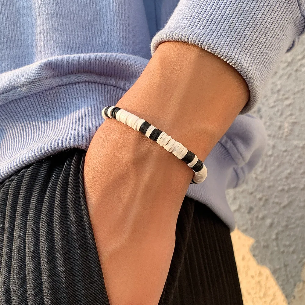 1 Pcs Simple White Black Soft Polymer Clay Bracelet for Men Adjustable Elastic Wood Bracelet Diy Handmade Wrist Jewelry Gifts
1 Pcs Simple White Black Soft Polymer Clay Bracelet for Men Adjustable Elastic Wood Bracelet Diy Handmade Wrist Jewelry Gifts