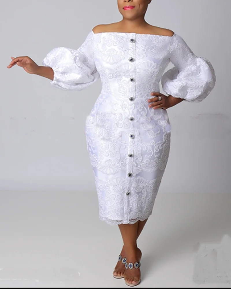 2022 Women Decorative Single Breasted Lantern Sleeve Dress Elegant Solid Color Water Soluble Positioning Lace Vestidos De Gala
2022 Women Decorative Single Breasted Lantern Sleeve Dress Elegant Solid Color Water Soluble Positioning Lace Vestidos De Gala