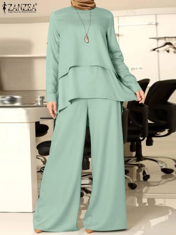Elegant Matching Sets ZANZEA Muslim Blouse Suit Women Outfits Turkey Abaya Causal Pant Sets Islamic Clothing Fashion Tracksuits
Elegant Matching Sets ZANZEA Muslim Blouse Suit Women Outfits Turkey Abaya Causal Pant Sets Islamic Clothing Fashion Tracksuits