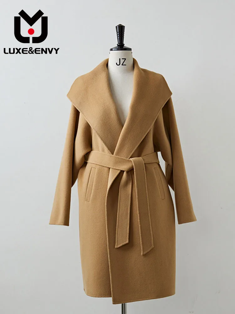 LUXE&ENVY Year New Cashmere Coat Women's Wool 900g Dense Woven Double Sided Fleece Hand Sewn Loose Silhouette
LUXE&ENVY Year New Cashmere Coat Women's Wool 900g Dense Woven Double Sided Fleece Hand Sewn Loose Silhouette